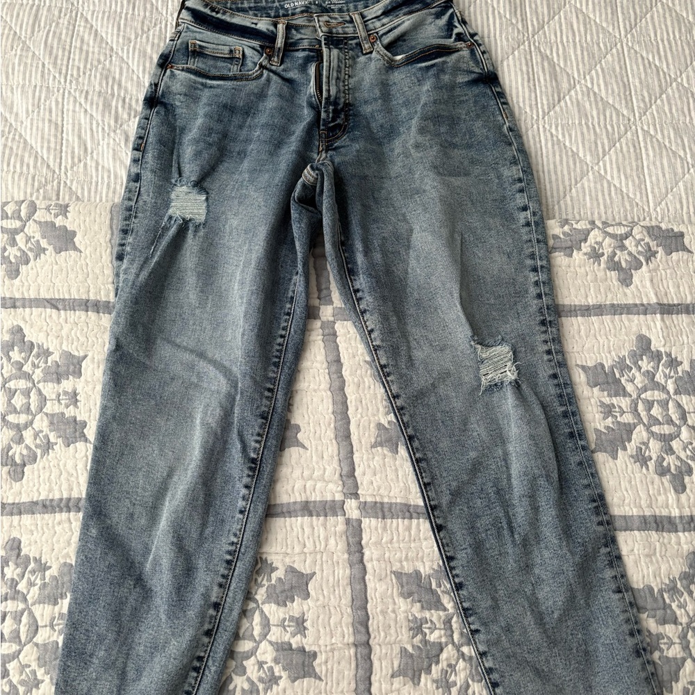 Old Navy Classic Blue Distressed Women Jeans